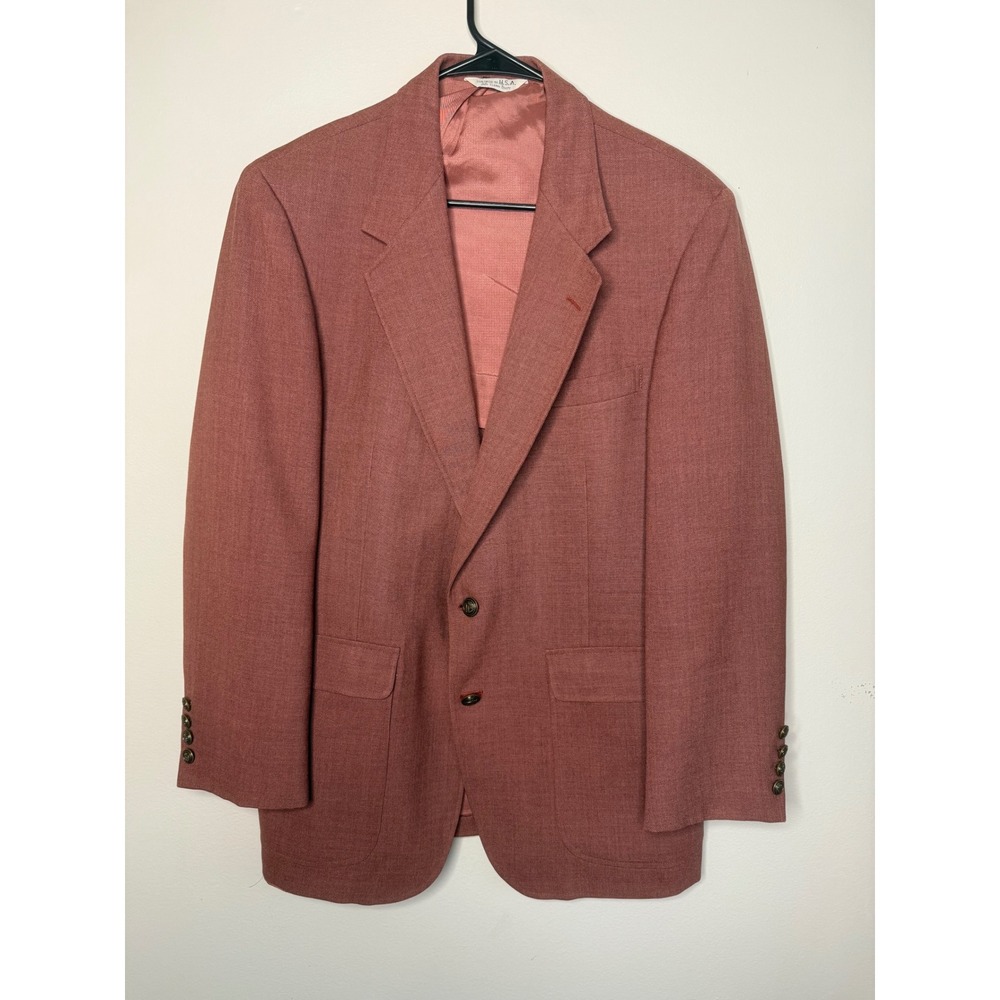 Botany 500 Parisian Men's Blazer Sport Coat Reddish Brown Textured USA Made